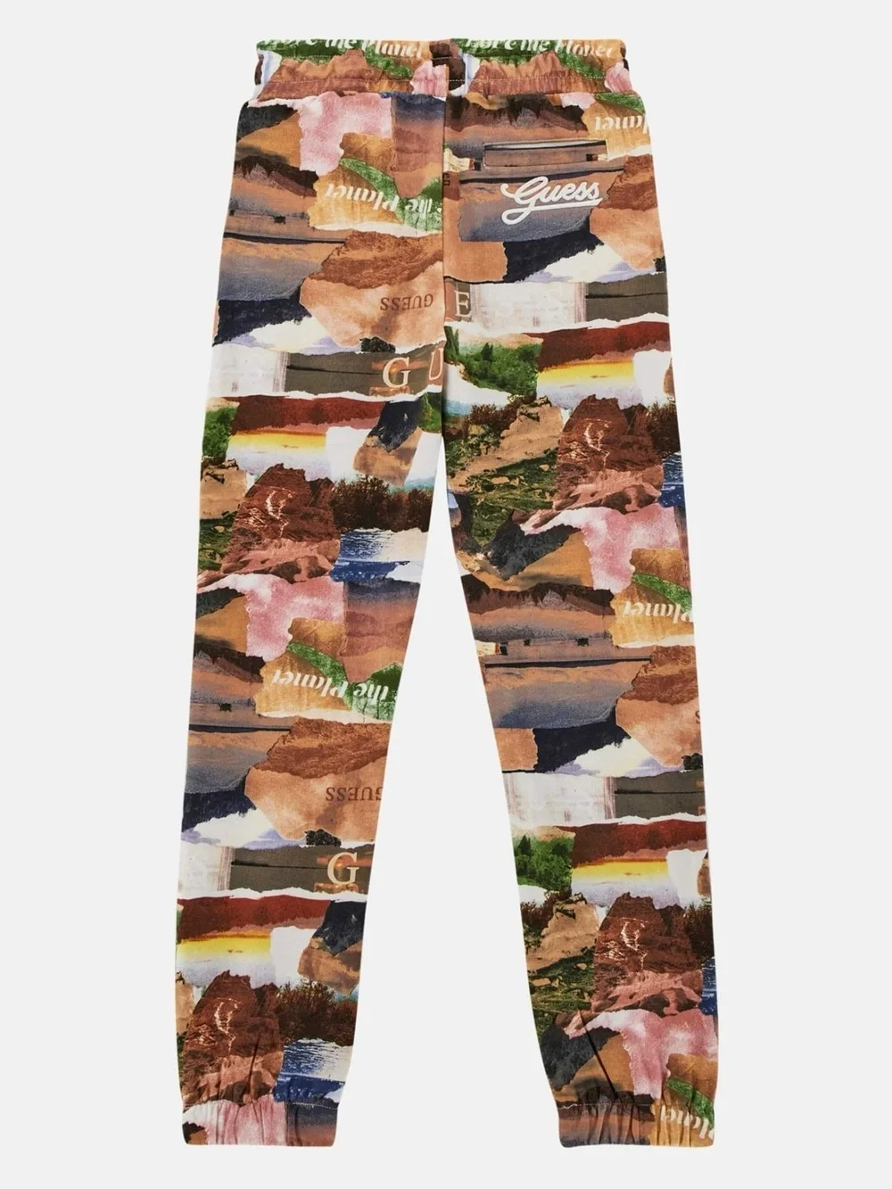 GUESS NWT Cotton Scenic Landscape Print Joggers, Size 8